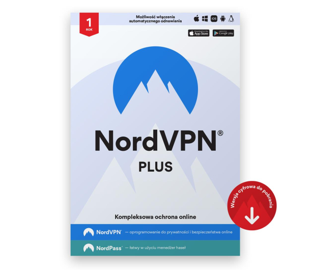 NordVPN Plus VPN i Menedżer haseł (12m.) - 1277054 - zdjęcie